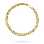 Gold bracelet braided in two colors of gold