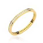 Pierścionek złoty jednorzędówka wysadzana cyrkoniami