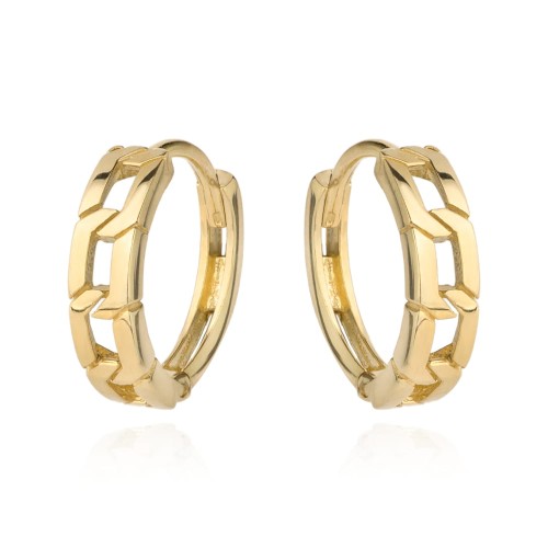 Kolczyki złote plecione kółeczko na kreolu