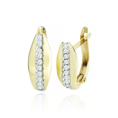 Piękne złote kolczyki łezka z cyrkoniami pr. 333 3.2305