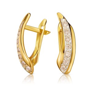 Złote kolczyki eleganckie białe kamienie pr. 333 2.431