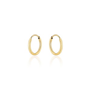 Kolczyki złote kółeczka o kwadratowym przekroju super lekkie - 1cm pr. 333