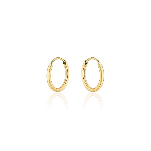 Kolczyki złote kółeczka o kwadratowym przekroju super lekkie - 1cm pr. 333