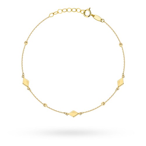 Bransoletka złota diamentowane kulki i romby