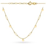 Naszyjnik złoty ogniwa i pełne kółka