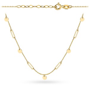 Naszyjnik złoty ogniwa i pełne kółka