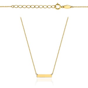 Naszyjnik złoty z blaszką super lekki