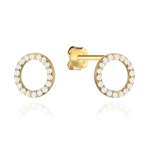 Gold ring earrings and zircons