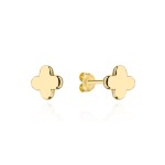 Kolczyki złote koniczynki gładkie