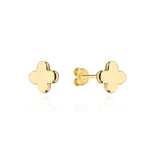 Kolczyki złote koniczynki gładkie