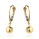 Kolczyki złota gładka kulka na angielskim zapięciu