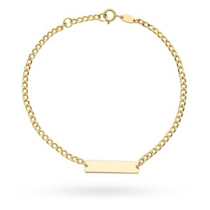 Bransoletka złoty prostokąt pod grawer na łańcuchu