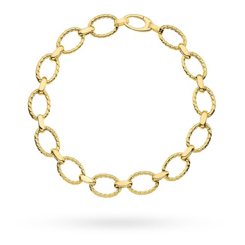 Bransoletka złota splecione zdobione owale