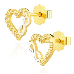 Złote kolczyki serce nieskończoność pr. 333 3.2436