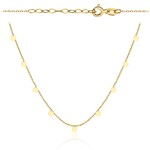 Gold necklace with hanging rings 39+3cm
