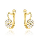 Kolczyki złote kółeczka z cyrkoniami na angielskim zapięciu