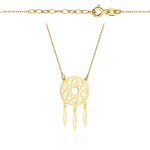 Naszyjnik złoty z wiszącym łapaczem snów