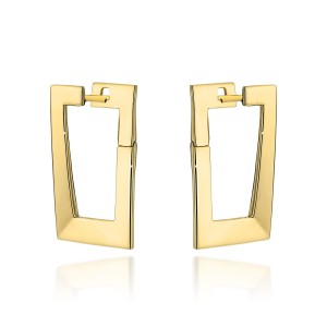 Kolczyki złote eleganckie prostokąty