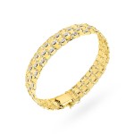 Bransoletka złota z kolekcji "PIATTO" szeroka w dwóch kolorach złota