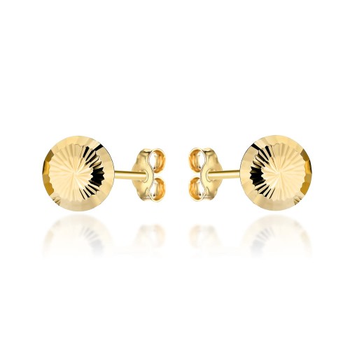 Kolczyki złote kółeczka zdobione diamentowaniem