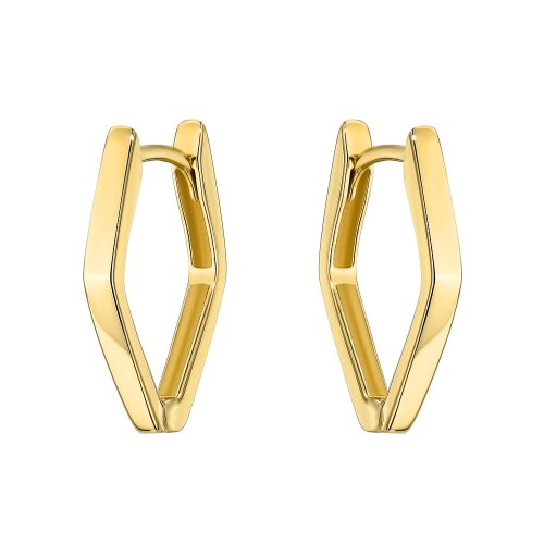 Kolczyki złote gładkie romby