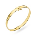 Bransoletka złota sztywna zdobiona diamentowaniem