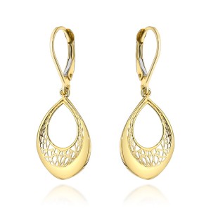 Kolczyki złote ażurowe łezki