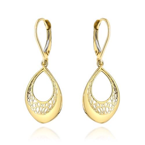 Kolczyki złote ażurowe łezki