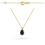 Naszyjnik złoty łezka z kamieniem agat