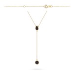 Naszyjnik złoty krawatka łezka i kółko z kamieniem agat