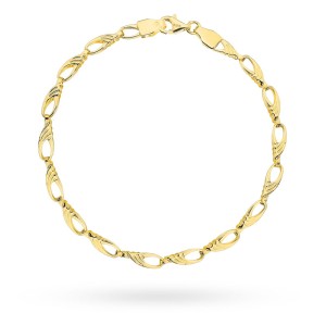 Bransoletka złota łezka ze zdobieniem