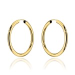 Gold hoop earrings - 2.7 cm, super light