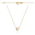 Naszyjnik złoty serduszko z centralną cyrkonią