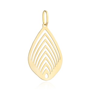 Zawieszka złoty ażurowy liść