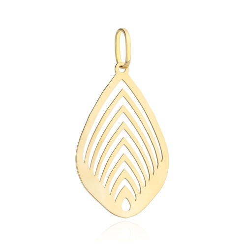 Zawieszka złoty ażurowy liść