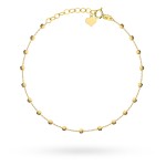 Bransoletka złota z diamentowanymi kuleczkami i serce