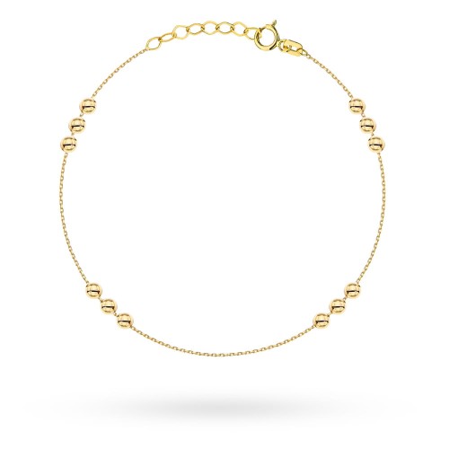 Bransoletka złota potrójne gładkie kuleczki