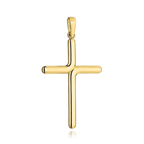 Krzyżyk złoty gładki zaokrąglony