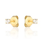 Kolczyki złote centralna biała cyrkonia