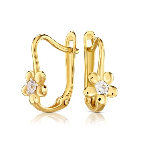 Złote kolczyki Flowers