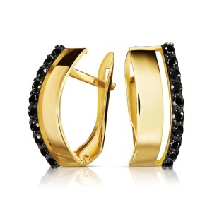 Złote kolczyki Lana czarne kamienie pr. 333 3.2497c