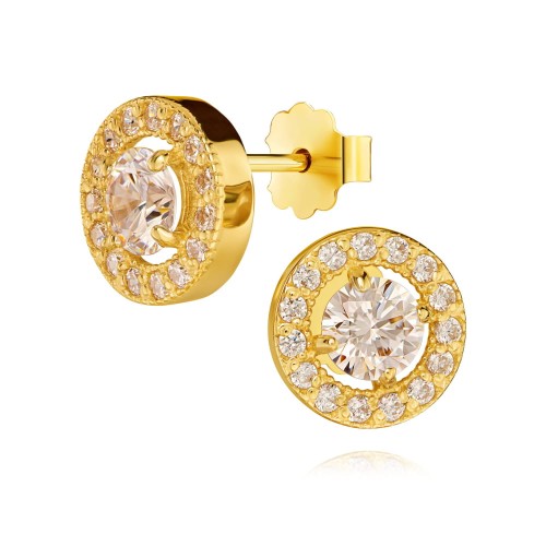 Złote kolczyki z cyrkoniami