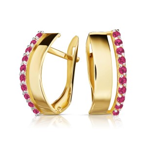 Złote kolczyki Lana rubinowe kamienie pr. 333 3.2497cz