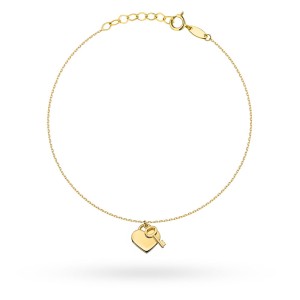 Bransoletka złota serce i kluczyk