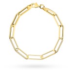Gold bracelet with oblong oval links 17-21 cm
