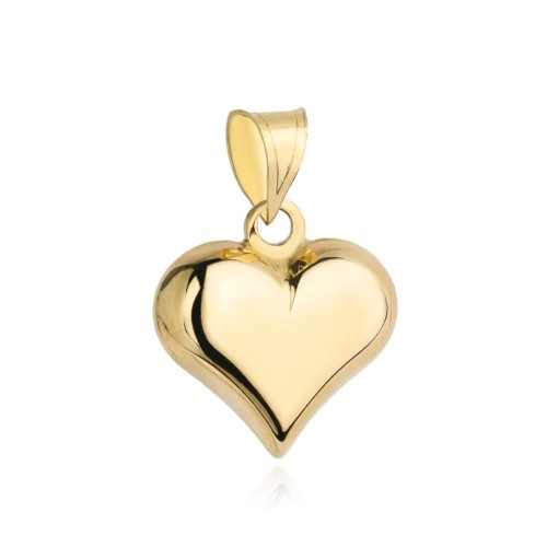 Zawieszka złote wypukłe serce średnie
