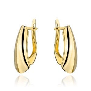 Kolczyki złote klasyczne zaokrąglone na angielskim zapięciu