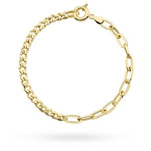 Bransoletka złota długie ogniwa, łańcuszek i kółeczko