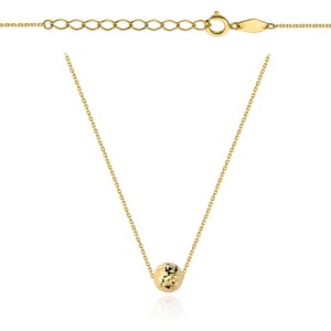 Naszyjnik z diamentowaną złotą kuleczką super lekki 45 cm pr. 585