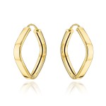 Kolczyki złote zaokrąglone romby